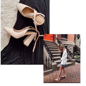 ASOS Blush Pink Square Toed High Heel